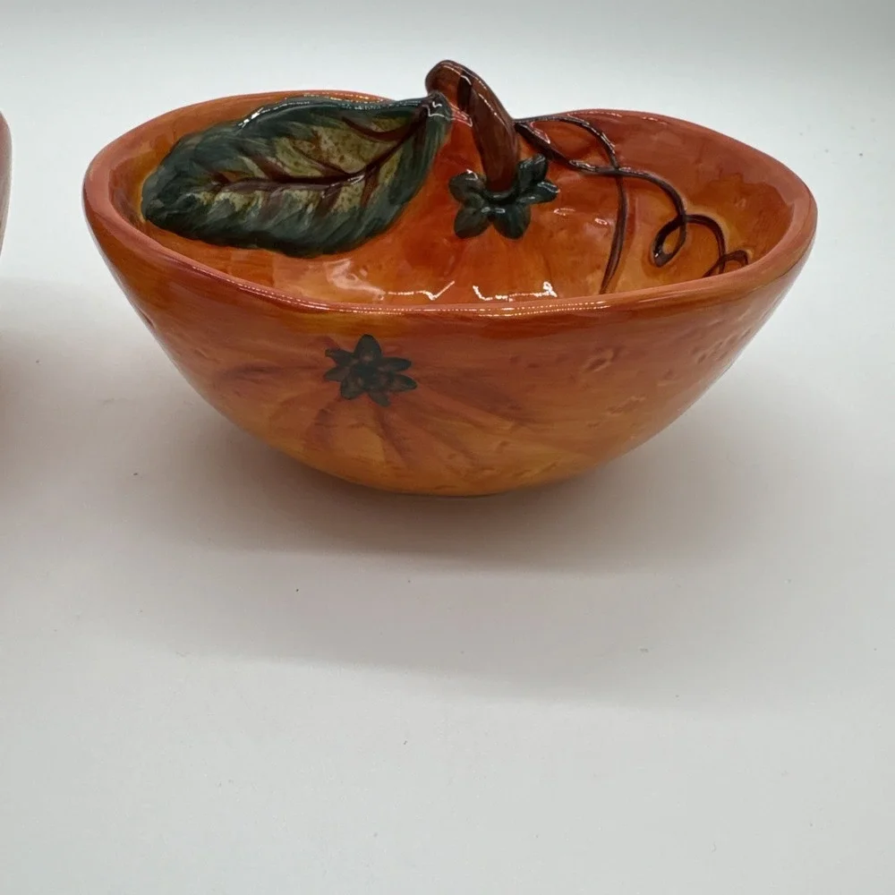 Ceramica Classica Venetian Tabletops Unlimited Pumpkin Bowl Hand Crafted Painted